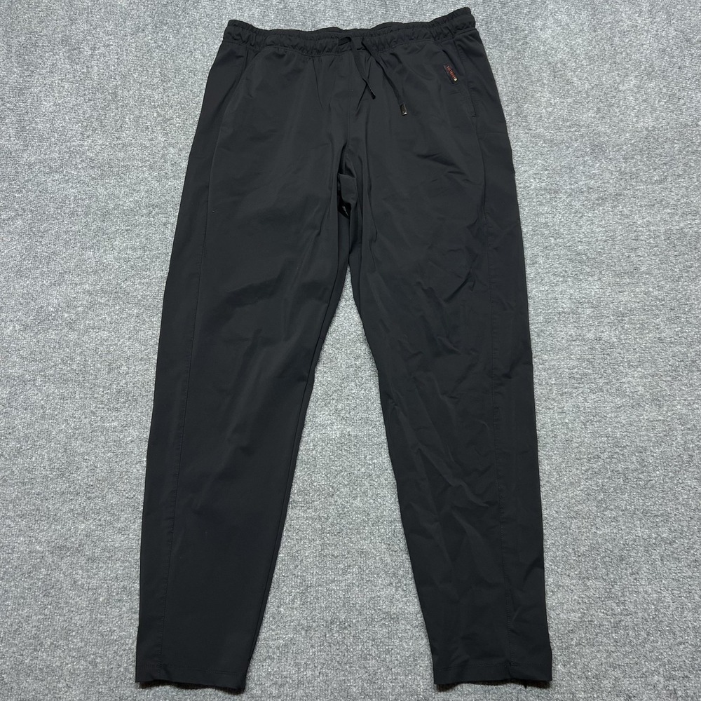 WOLACO Pants Mens XL Black Microfiber Track Elastic Waist Zip Pockets